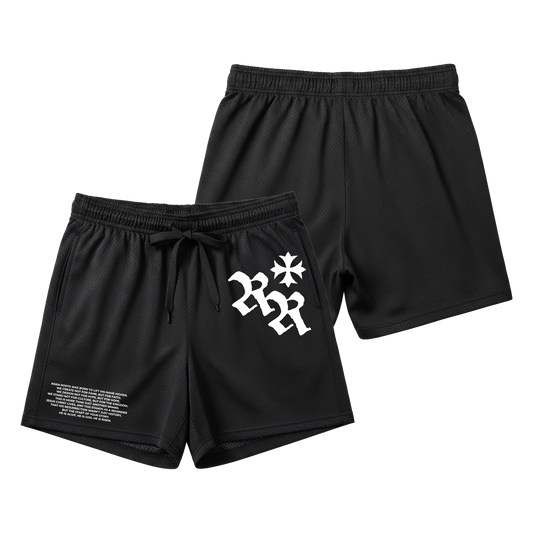 RISEN ROOTS - "REBORN | MESH SHORT" - Color: BLACK