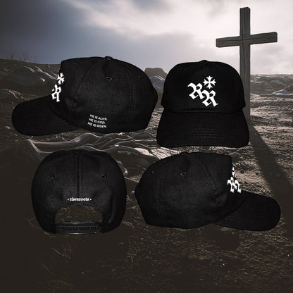 RISEN ROOTS - "REBORN | TRUCKER HAT" - Color: BLACK | SNAP BACK - ONE SIZE FITS ALL