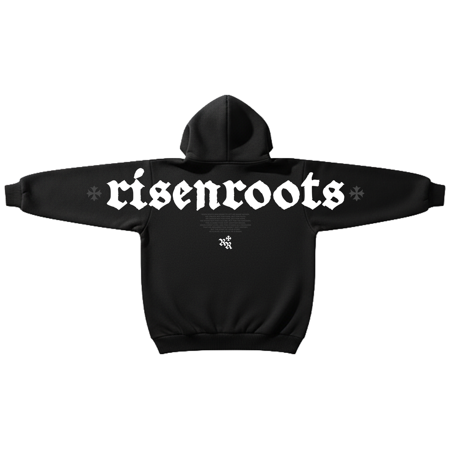 RISEN ROOTS - "REBORN | HOODIE JACKET" - Color: BLACK