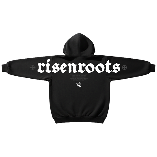 RISEN ROOTS - "REBORN | HOODIE JACKET" - Color: BLACK