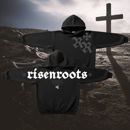 RISEN ROOTS - "REBORN | HOODIE JACKET" - Color: BLACK