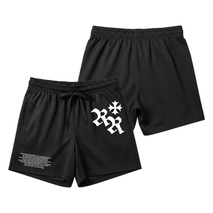 RISEN ROOTS - "REBORN | MESH SHORT" - Color: BLACK