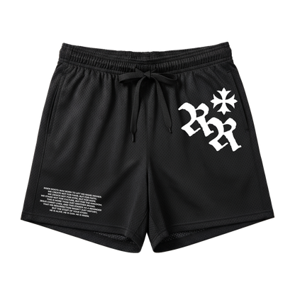 RISEN ROOTS - "REBORN | MESH SHORT" - Color: BLACK