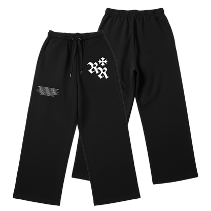 RISEN ROOTS - "REBORN | WIDE SWEATPANTS" - Color: BLACK