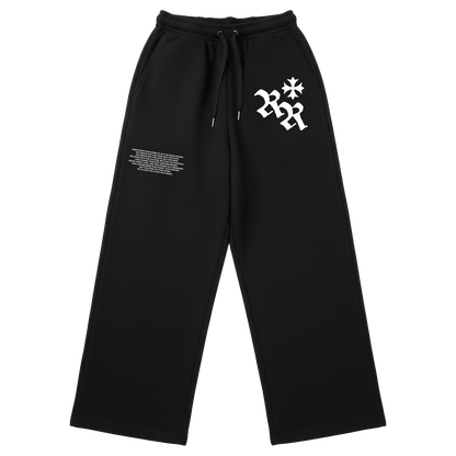 RISEN ROOTS - "REBORN | WIDE SWEATPANTS" - Color: BLACK